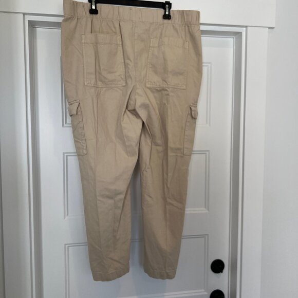 NWOT GAP Women Size XL Tan Beige Pull on Cotton Twill Cargo Pants - Picture 6 of 9